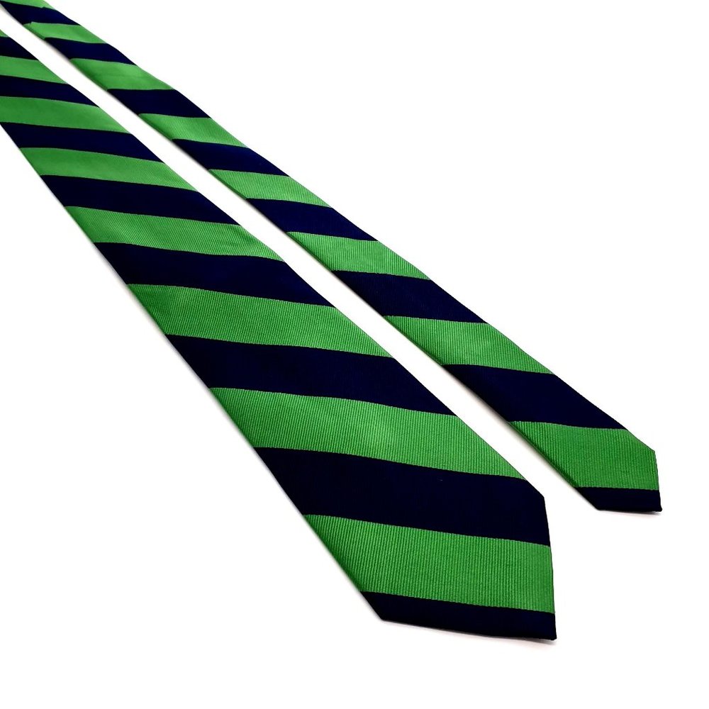 Vintage Mens Necktie Accessory Blue Green Unbranded Office Work Casual Dad Gift